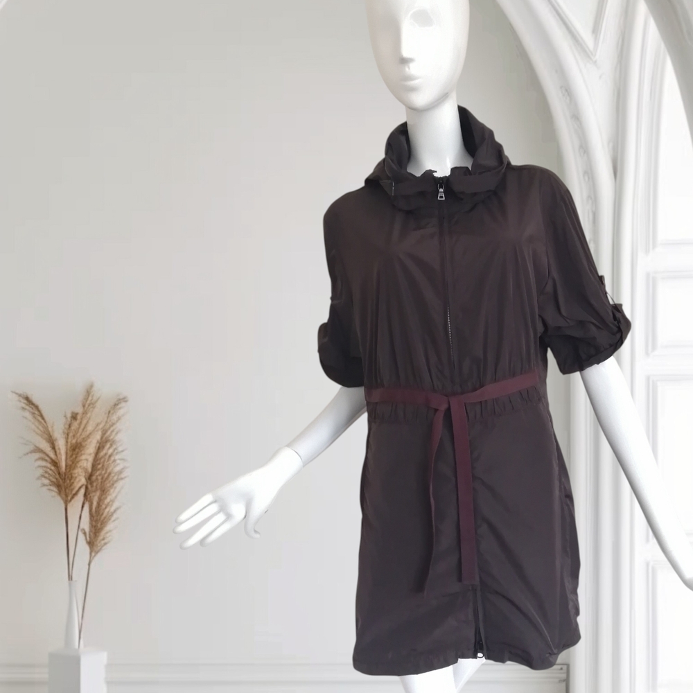 Marc Aurel Dark Brown Trench Coat with Belt